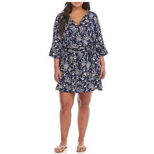 [True Craft] Navy Butterfly Wrap Dress